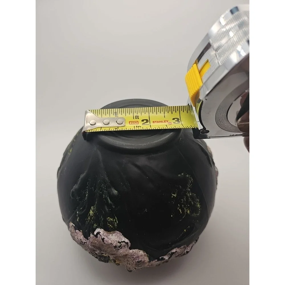 Antique Tiffin Coralene Embossed Handpainted Poppy Vase Black Satin On Amethyst